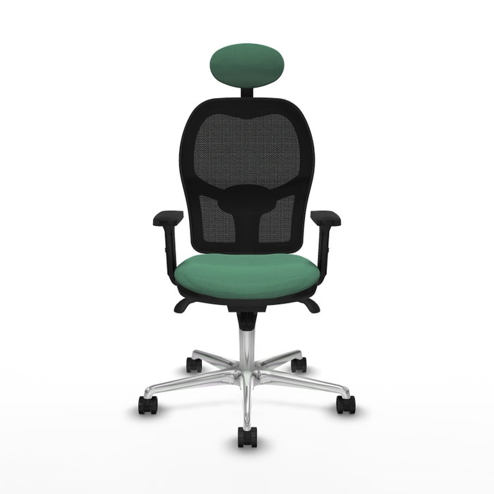PIQUERAS Y CRESPO Silla de oficina Jorquera con mecanismo Sincro, Verde esmeralda y Negro
