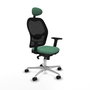 PIQUERAS Y CRESPO Silla de oficina Jorquera con mecanismo Sincro, Verde esmeralda y Negro