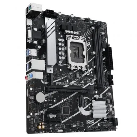 ASUS Prime B760M-K Placa Base Micro ATX Socket LGA1700, Intel B760, DDR5 (Hasta 8000 MHz), PCIe 4.0, 2x M.2, Realtek 2.5Gb Ethernet, Aura Sync RGB