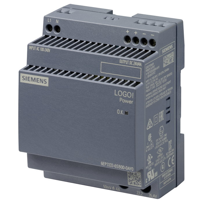 Siemens 6EP3333-6SB00-0AY0 LOGO!POWER 24V 4A Siemens 6EP3333-6SB00-0AY0 LOGO!POWER 24V 4A