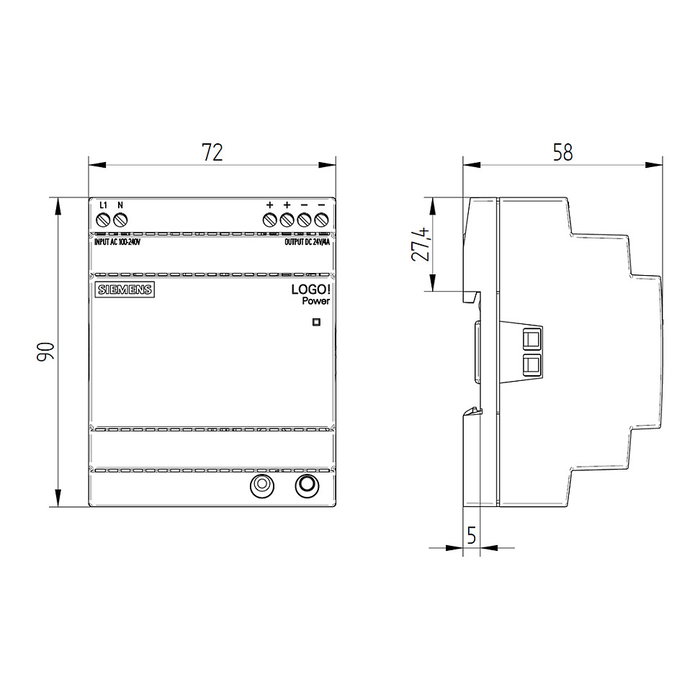 Siemens 6EP3333-6SB00-0AY0 LOGO!POWER 24V 4A Siemens 6EP3333-6SB00-0AY0 LOGO!POWER 24V 4A