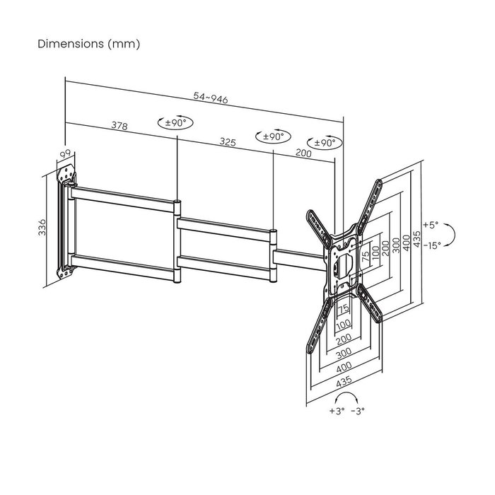 Aisens Soporte de Pared WT65TSLE-385 para Monitores y TV de 23-65 pulgadas