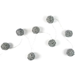 Home Deco Factory Guirnalda de 8 luces LED Ratán Gris, 2700K