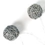 Home Deco Factory Guirnalda de 8 luces LED Ratán Gris, 2700K