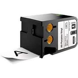 Dymo Cinta de Vinilo XTL 2" 54 mm All-Purpose Negra sobre Blanca