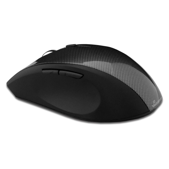 MEDIARANGE MROS207 Ratón Óptico Inalámbrico 1600 DPI Negro y Carbono