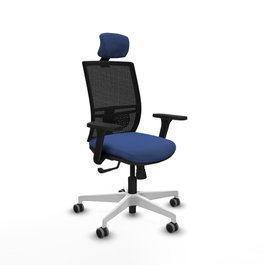 PIQUERAS Y CRESPO Silla de oficina Yunquera con mecanismo Sincro, Azul marino y Negro