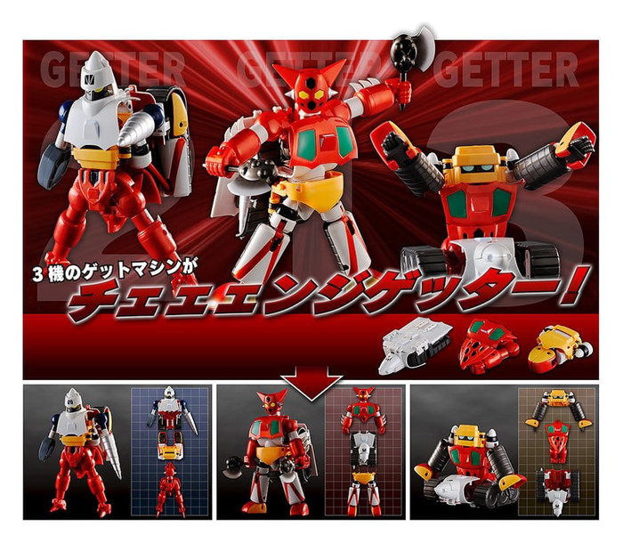 FREEing Getter Robo Set de 3 Figuras Dynamic Change de 12 cm
