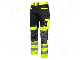 LAHTI PRO Pantalones de trabajo slim-fit negro/amarillo L