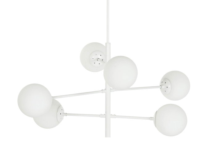 DKD Home Decor Lámpara de Techo de Metal y Cristal con Bolas Blancas