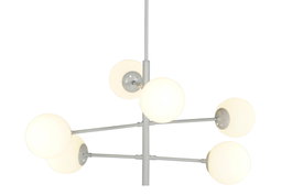 DKD Home Decor Lámpara de Techo de Metal y Cristal con Bolas Blancas