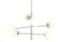DKD Home Decor Lámpara de Techo de Metal y Cristal con Bolas Blancas