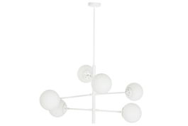 DKD Home Decor Lámpara Techo Urban Blanco 73 x 50 x 96 cm Metal Cristal Bolas 6 Bombillas E27