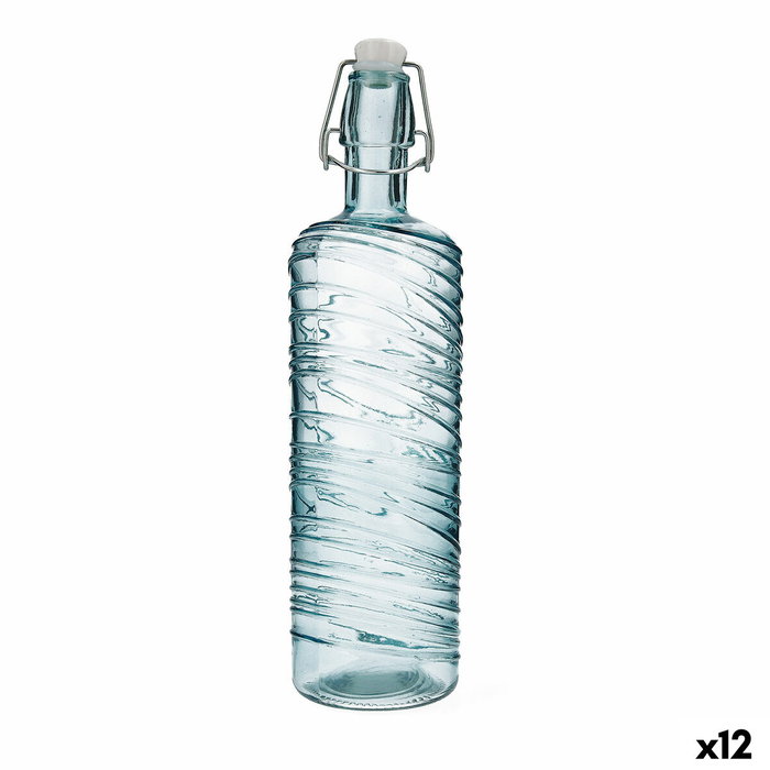 Quid Botella Mesa Vidrio Aire Turquesa 1 L (12 Unidades)