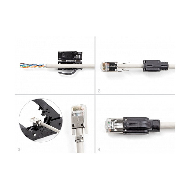 DeLOCK Juego de 25 conectores RJ45 Cat.6A con alivio de tensión y protectores contra dobleces DeLOCK Juego de 25 conectores RJ45 Cat.6A con alivio de tensión y protectores contra dobleces