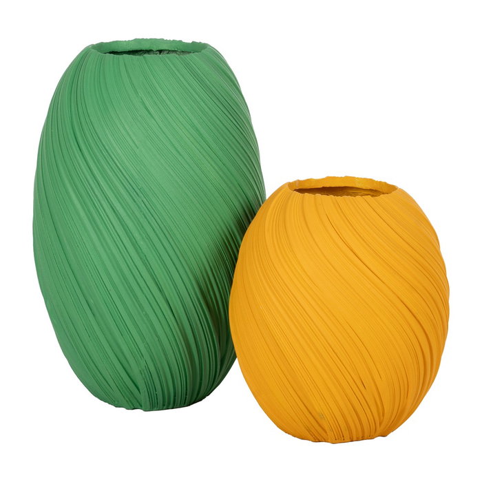 Jarrón Amarillo Resina Decoración 45,30 X 45,30 X 51 cm