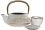 DKD Home Decor Tetera Oriental Hierro Colado Inox Rosa Blanco 400ml Set 2 Piezas 13 x 12.5 x 15 cm