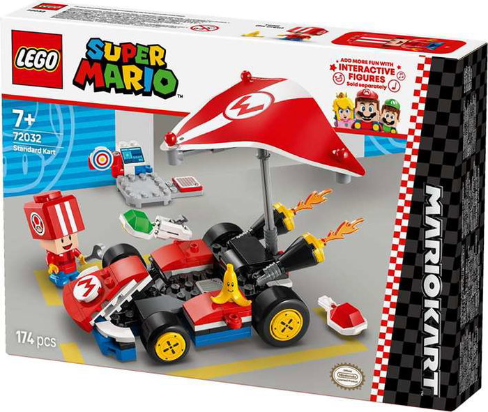 LEGO Super Mario 72032 Mario Kart: Kart Estándar con Figura Toad, Estación de Trabajo y Superala LEGO Super Mario 72032 Mario Kart: Kart Estándar con Figura Toad, Estación de Trabajo y Superala