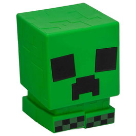 PALADONE Lampara de Silicona SquishyGlo Creeper Minecraft - 15cm, 3 Niveles de Brillo, Apagado Automatico, Recargable USB