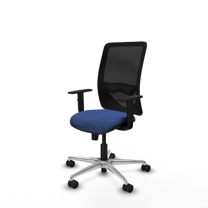 PIQUERAS Y CRESPO Silla de oficina Zulema con mecanismo Sincro, Azul marino y Negro