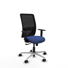 PIQUERAS Y CRESPO Silla de oficina Zulema con mecanismo Sincro, Azul marino y Negro