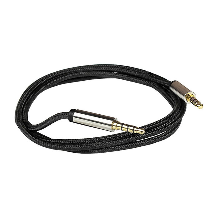 PYTHON Series Cable de audio jack de 4 polos, negro, 2m