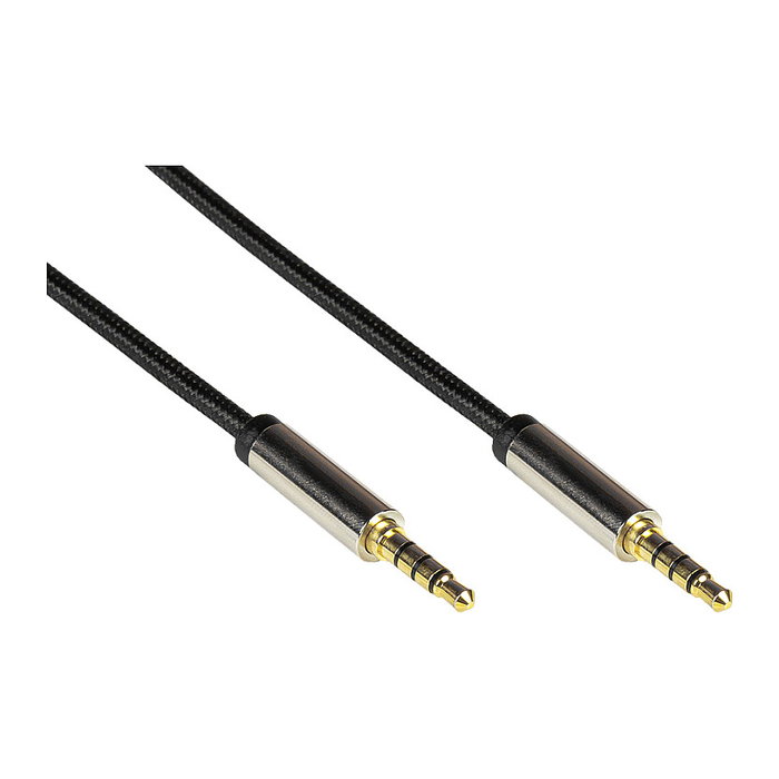 PYTHON Series Cable de audio jack de 4 polos, negro, 2m