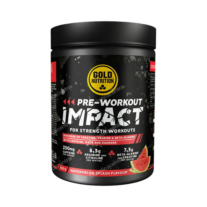 GOLD NUTRITION PRE-WORKOUT IMPACT sandia 400gr. GOLD NUTRITION PRE-WORKOUT IMPACT sandia 400gr.