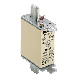 Siemens 3NA3830 Fusible de seguridad NH000 100A 500VAC/250DC gL/gG