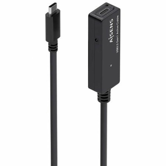 Aisens Cable USB 3.2 Gen1x1 Prolongador con Amplificador USB-C a USB-C, 10m, Negro