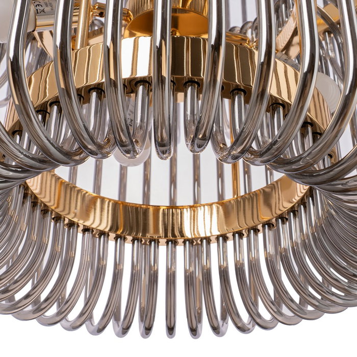 Lámpara Techo Oro-Gris Cristal 80 X 80 X 70 cm