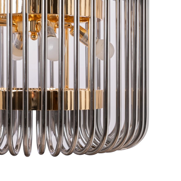 Lámpara Techo Oro-Gris Cristal 80 X 80 X 70 cm