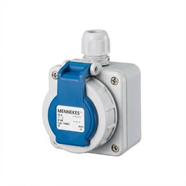 Mennekes 10863 Enchufe Tipo F 2P+E Azul 16A IP68 230V con Tapa de Bayoneta