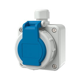 Mennekes 10863 socket-outlet IP68 16A azul y blanco con tapa de bayoneta