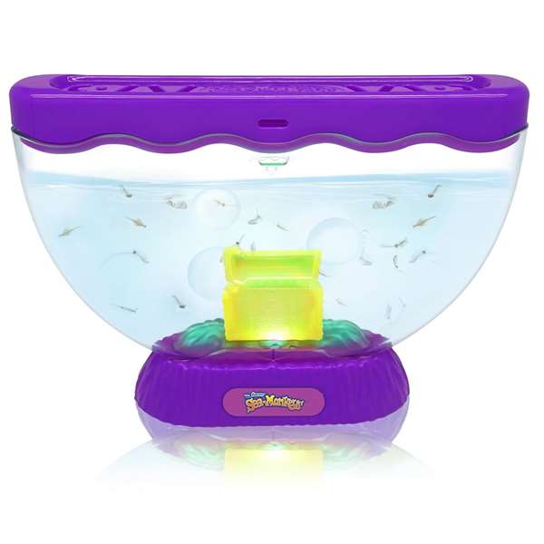Sea monkeys ocean zoo cofre del tesoro con luz exp 12 piezs. son placton y micro crustáceos.incluye huevos de vida instantanea comida cuchara e instrucciones.