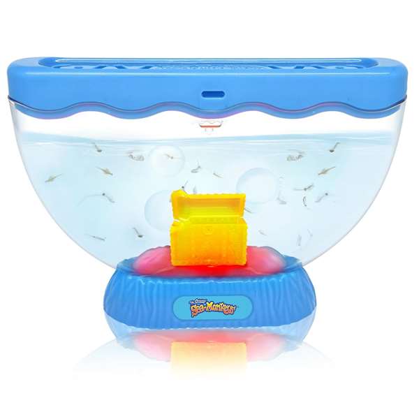 Sea monkeys ocean zoo cofre del tesoro con luz exp 12 piezs. son placton y micro crustáceos.incluye huevos de vida instantanea comida cuchara e instrucciones.