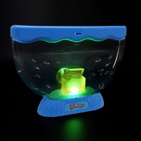 Sea monkeys ocean zoo cofre del tesoro con luz exp 12 piezs. son placton y micro crustáceos.incluye huevos de vida instantanea comida cuchara e instrucciones.