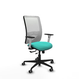 PIQUERAS Y CRESPO Silla de oficina Zulema con mecanismo Sincro/Traslack Turquesa y Blanco
