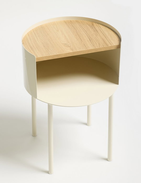 Hanah Home Mesa Lateral Crema 40x56x40 cm Elegante y Versátil para Sala de Estar, Dormitorio u Oficina