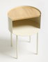 Hanah Home Mesa Lateral Crema 40x56x40 cm Elegante y Versátil para Sala de Estar, Dormitorio u Oficina