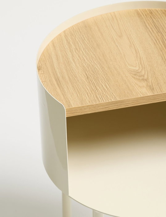 Hanah Home Mesa Lateral Crema 40x56x40 cm Elegante y Versátil para Sala de Estar, Dormitorio u Oficina