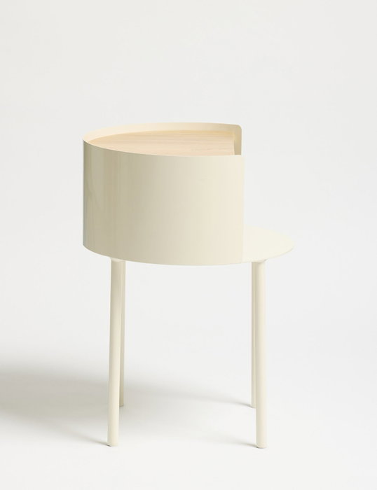 Hanah Home Mesa Lateral Crema 40x56x40 cm Elegante y Versátil para Sala de Estar, Dormitorio u Oficina