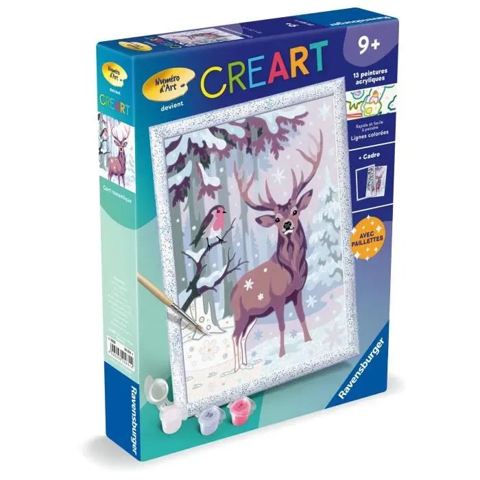 Ravensburger Kit Pintura Números CreArt Kids Ciervo Romántico 25831 18 x 24 cm