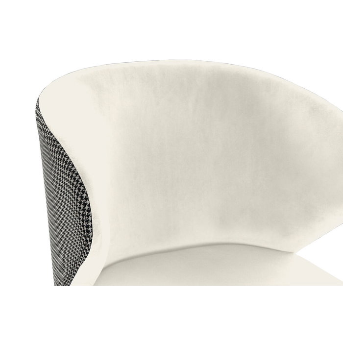 DKD Home Decor Silla de Poliéster y Metal Blanco DKD Home Decor Silla de Poliéster y Metal Blanco