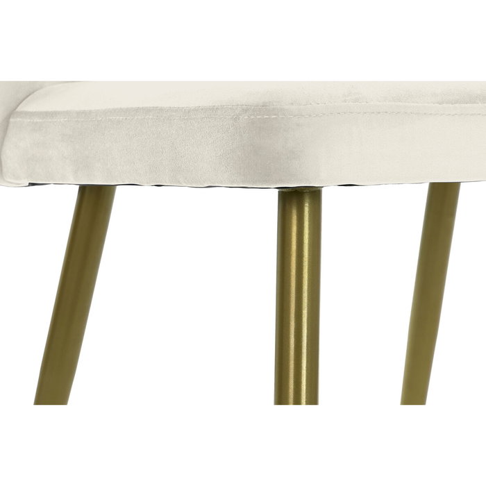 DKD Home Decor Silla de Poliéster y Metal Blanco DKD Home Decor Silla de Poliéster y Metal Blanco