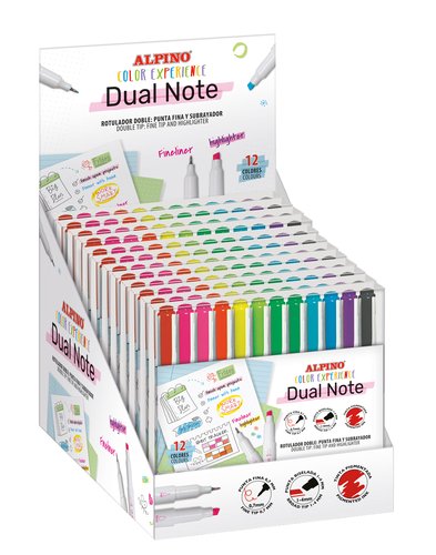 Alpino Dual Note Rotuladores Punta Fina y Punta Biselada Surtidos 12 ud Alpino Dual Note Rotuladores Punta Fina y Punta Biselada Surtidos 12 ud