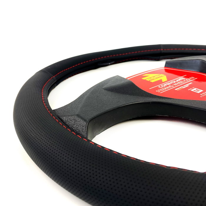 Momo Funda de Volante Easy Universal Negro y Rojo 38-39cm