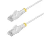 StarTech.com Cable Ethernet CAT6 Slim de Red UTP N6PAT7MWHS - 7 m Blanco - 28AWG, Conectores sin Enganche, PoE++ hasta 100W, LSZH