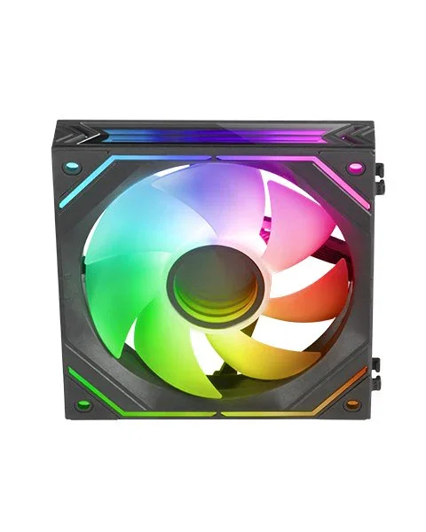 Mars Gaming Ventilador MF-LINKFINITY Modular PWM 120mm ARGB Infinity Mirror 360° Negro con Sistema de Conexión LINKFINITY - 1 Pieza