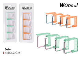Wooow Set 4 Pinzas Sujeta Manteles Privilege 4.5 x 1.5 x 4.5 cm (36 Unidades)